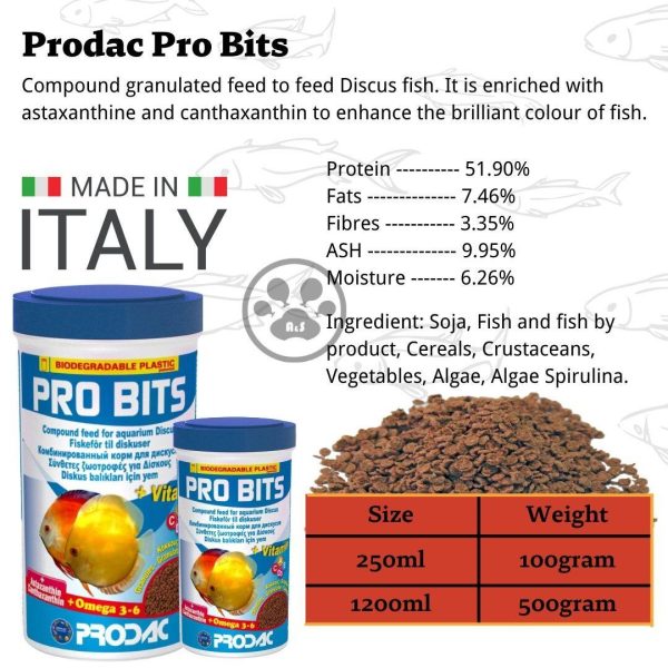 PRODAC Pro Bits+ Canthaxanthin Discus Fish Food (100g) - Image 2