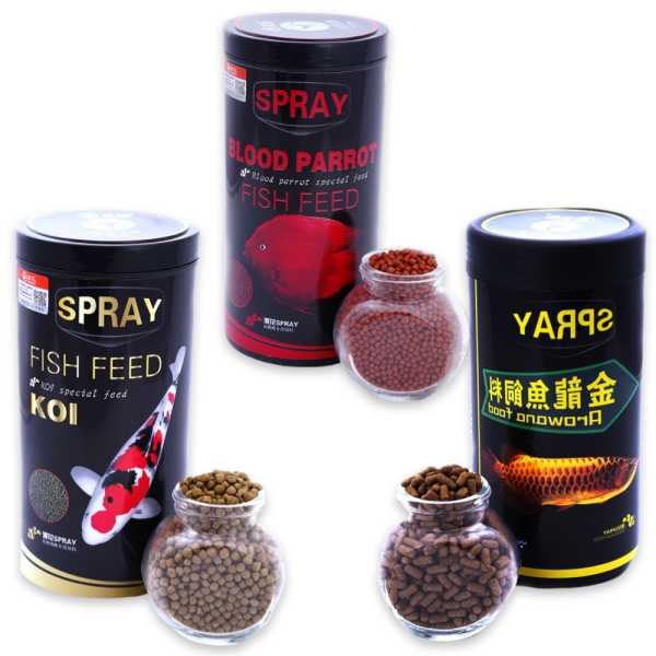 SPRAY Koi,Arowana,Oscar,Gold,Parrot Big Pallet Food (500g)