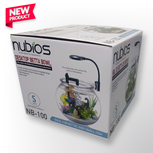 NUBIOS Desktop Fish Bowl With Filter+Lamp